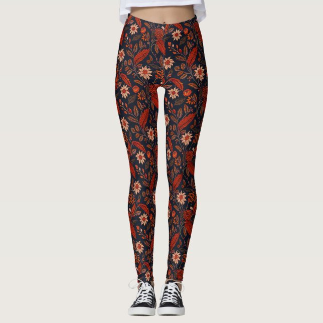 Blerta 3 - Blommönster Leggings (Framsida)