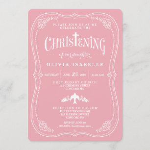 Blesings for Flicka Christening-inbjudan Inbjudningar