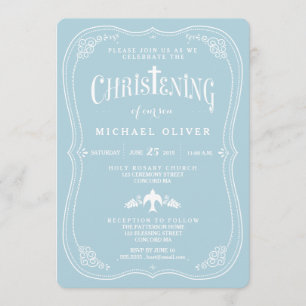 Blesings for Pojke Christening-inbjudan Inbjudningar