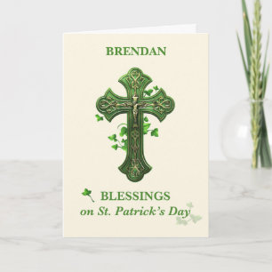 Blesings på St. Patrick's Day Catholik Crucifix Kort