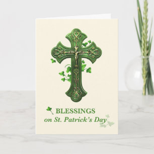 Blesings på St. Patrick's Day Catholik Crucifix Kort