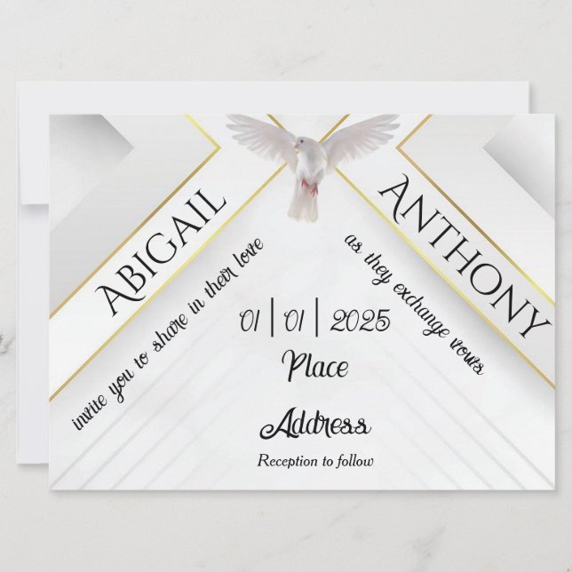 Blesningar från inbjudan till Heliga Spirit Weddin (Framsida)