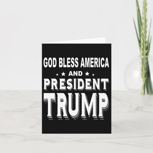 Bless America and President Trump Kort (Framsida)