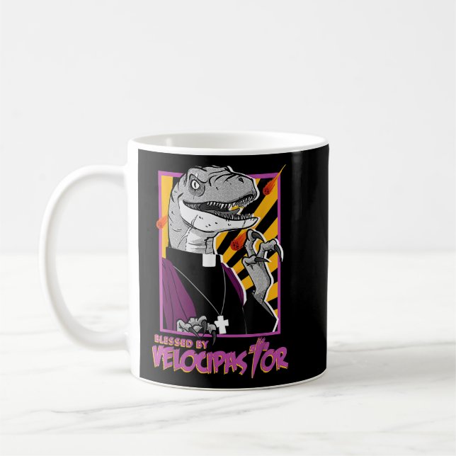Bless By Velocipastor, Cool Dinosaur Parish Priest Kaffemugg (Vänster)