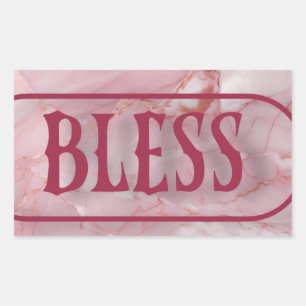 Bless Classic Round Stickers Rektangulärt Klistermärke
