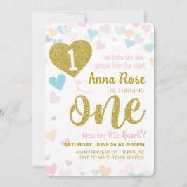 Bless her Little Heart First Birthday-inbjudan Inbjudningar