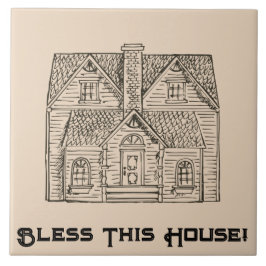 Bless House med text- och bildmallar Kakelplatta