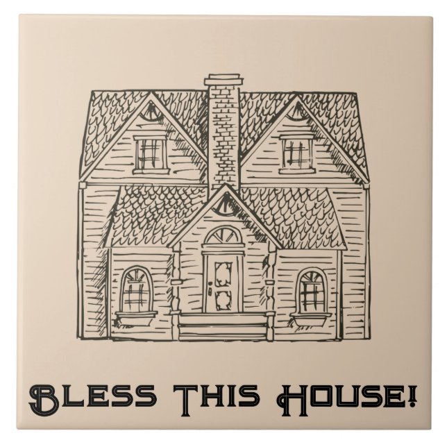 Bless House med text- och bildmallar Kakelplatta (Framsidan)