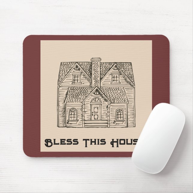 Bless House med text- och bildmallar Musmatta (Med mus)