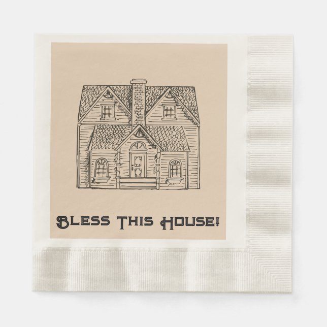 Bless House med text- och bildmallar Pappersservett (Framsidan)