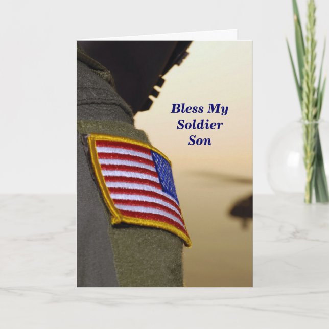Bless My Soldier Son Prayer Card Tack Kort (Framsida)