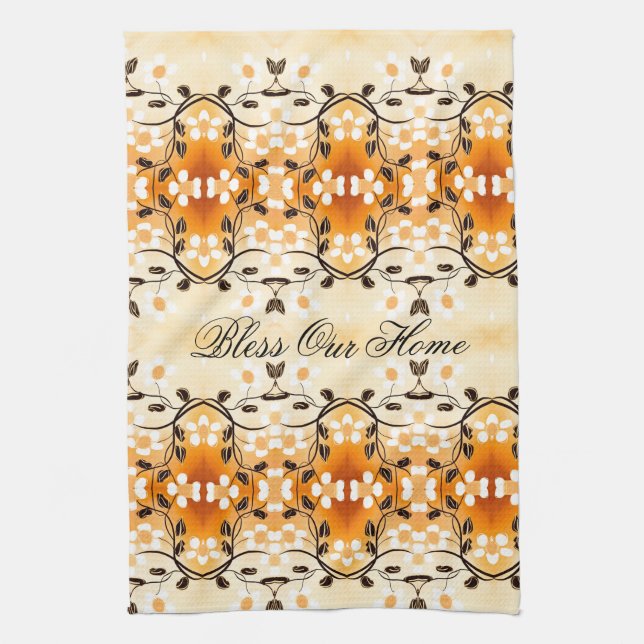 Bless our Home Blommigt Tea Towel Kökshandduk (Vertikal)