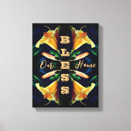 Bless our Home Lily Flower Abstrakt Canvastryck