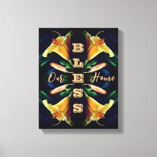 Bless our Home Lily Flower Abstrakt Canvastryck