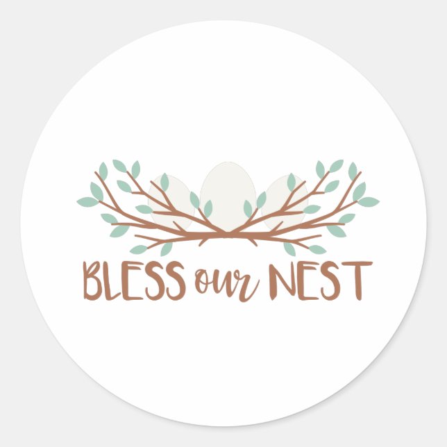 Bless our Nest Runt Klistermärke (Framsida)