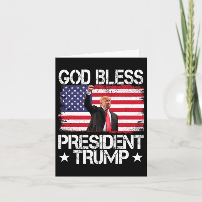 Bless President Trump 2024 Support Trump Val Kort (Framsida)