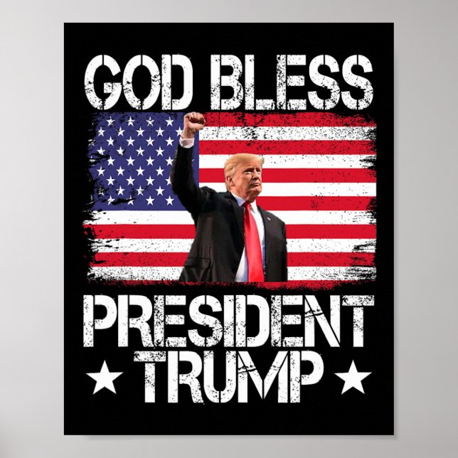 Bless President Trump 2024 Support Trump Val Poster (Framsidan)