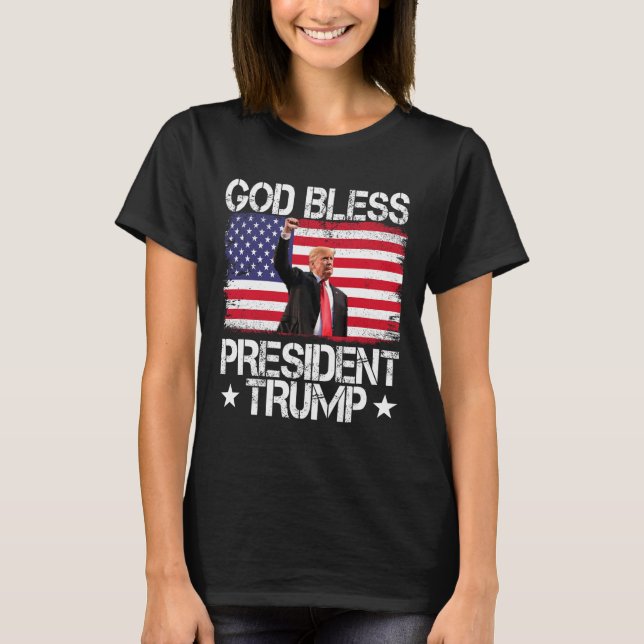 Bless President Trump 2024 Support Trump Val T Shirt (Framsida)
