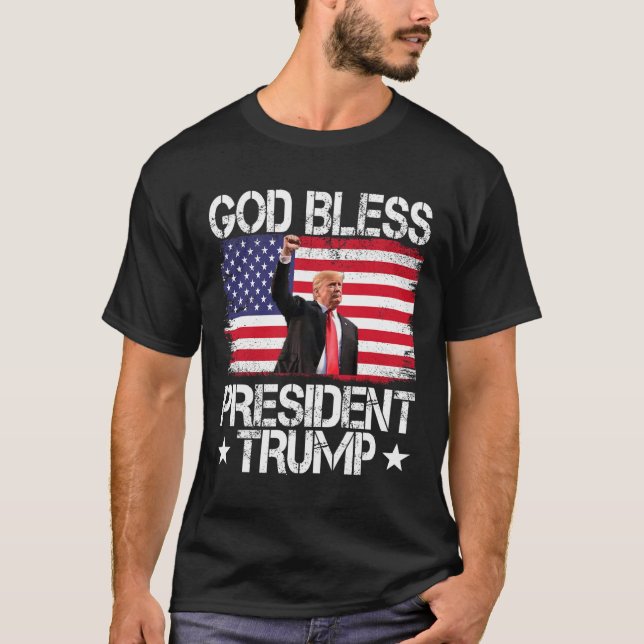Bless President Trump 2024 Support Trump Val T Shirt (Framsida)