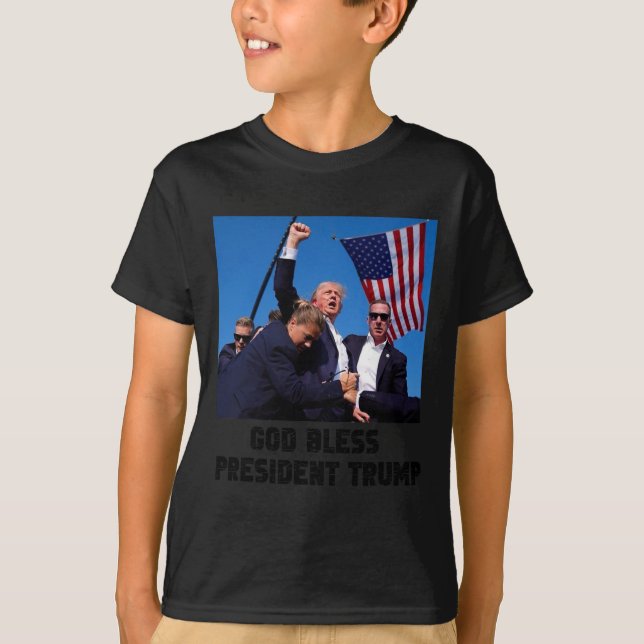 Bless President Trump T Shirt (Framsida)