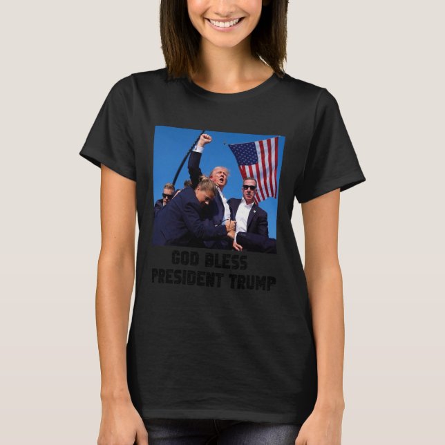 Bless President Trump T Shirt (Framsida)