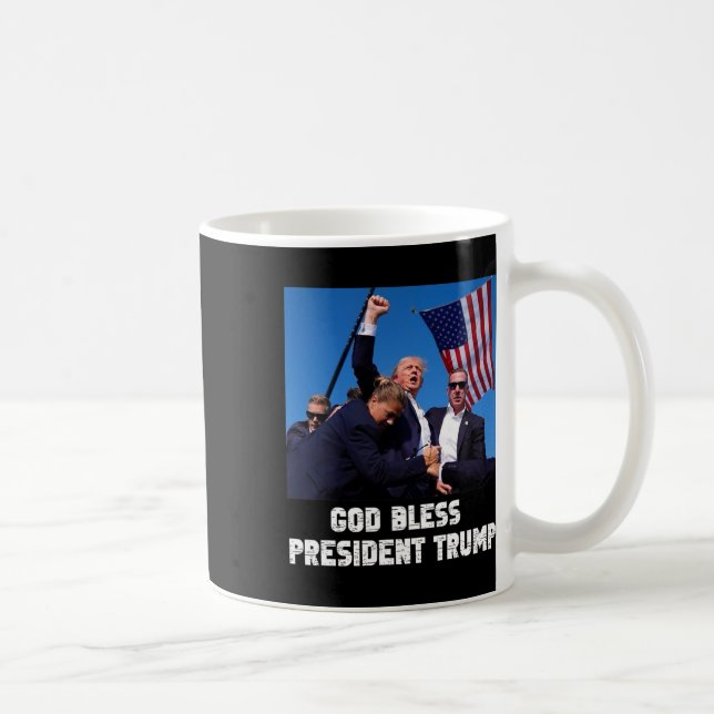 Bless President Trump Trump 2024 Omröstning Kaffemugg (Höger)