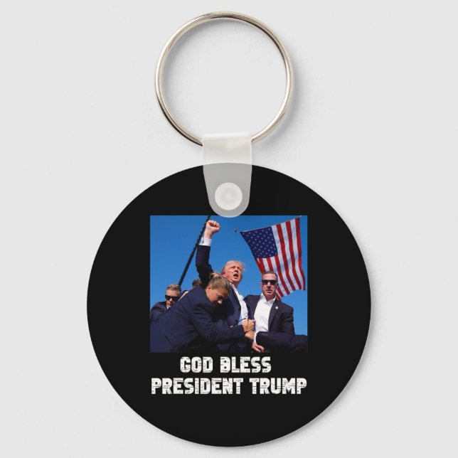 Bless President Trump Trump 2024 Omröstning Nyckelring (Framsida)