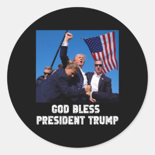 Bless President Trump Trump 2024 Omröstning Runt Klistermärke