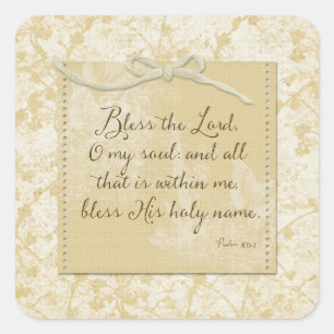 Bless the Lord O My Soul Fyrkantigt Klistermärke