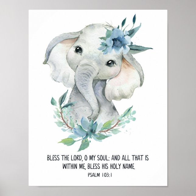 Bless The Lord, Psalm 103, Bible, Kids Scripture Poster (Framsidan)