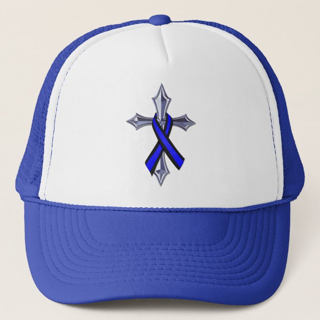 Bless the Thin Blue Line Ribbon and Kor Truckerkeps (Framsida)