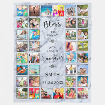 Bless this Family with kärlek 32 Photo Collage