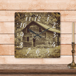 Bless this Farmhouse Vintage Fyrkantig Klocka