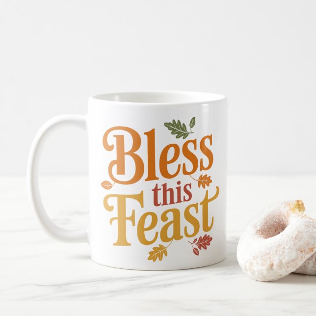 Bless this Feast Thanksgiving Family Samating Kaffemugg (Med munk)