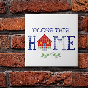 Bless this Home Ceramic Tile Kakelplatta