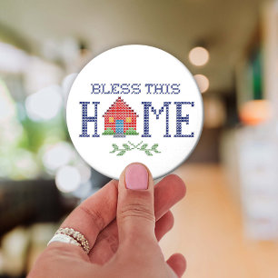 Bless this Home-etikett Runt Klistermärke