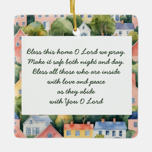 Bless this Home Grattiss on New Home Home Julgransprydnad Keramik (Framsida)