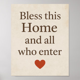 Bless this Home och alla som kommer in - inspirera Poster