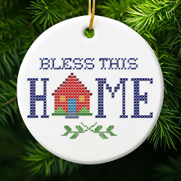 Bless this Home Ornamet Julgransprydnad Keramik