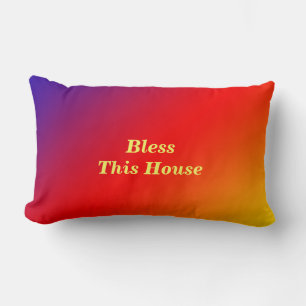 Bless this House Vivigt Rainbow Threb Lumbarkudde
