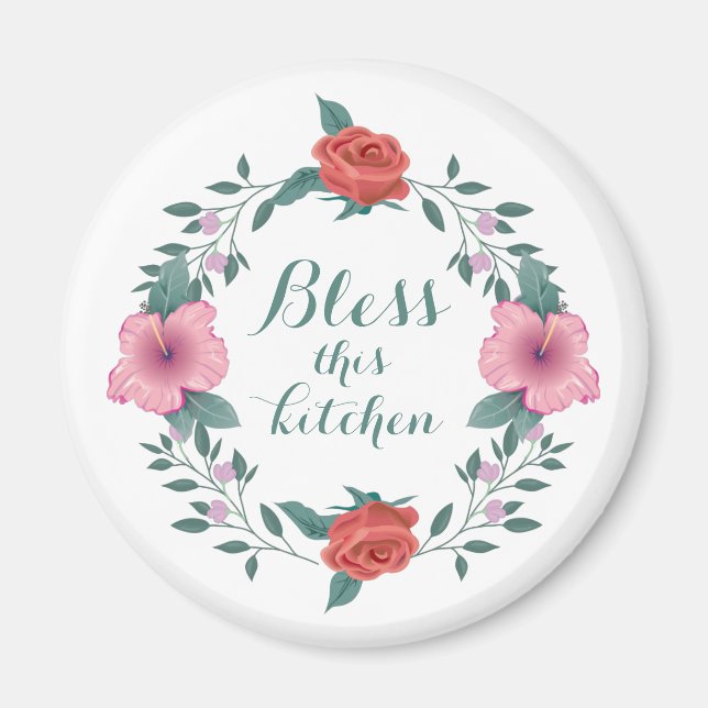 Bless this Kitchen Christian Fridge Magnet (Framsidan)