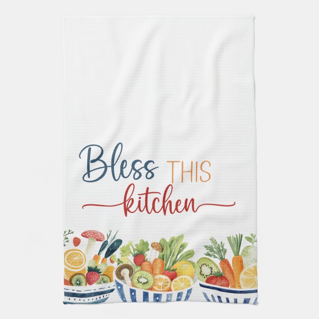 Bless this Kitchen - Fresh PRODUCING Decorative Kökshandduk (Vertikal)