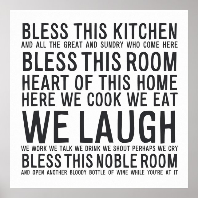 Bless this Kitchen MORSA012 Poster (Framsidan)