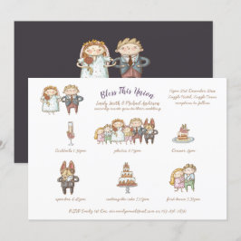 Bless this Union - Cute bröllopsinbjudan/programme Inbjudningar