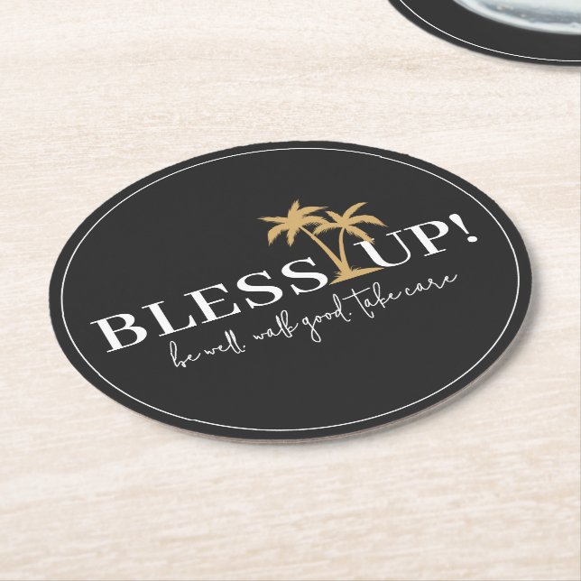 Bless Up Jamaican Drink Coasters Underlägg Papper Rund (Vinklad)