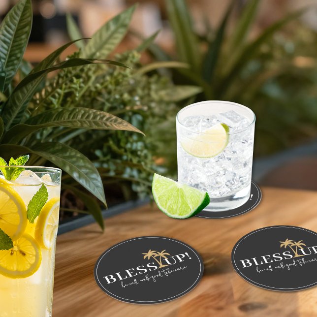 Bless Up Jamaican Drink Coasters Underlägg Papper Rund (Skapare uppladdad)