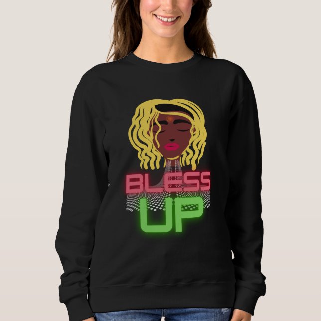 Bless Up Queen  Melanin African American Classy Wo T Shirt (Framsida)