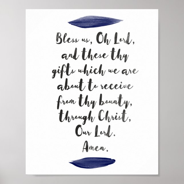 Bless us, Herre, Grace before Måltider Wall Art Poster (Framsidan)