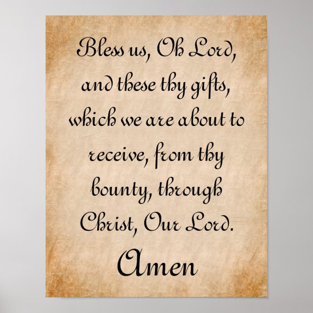 Bless Us, Oh Lord Mealtime Prayer Poster (Framsidan)