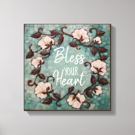 "Bless your Heart" Cotton WAN-utandningsefterstöte Canvastryck